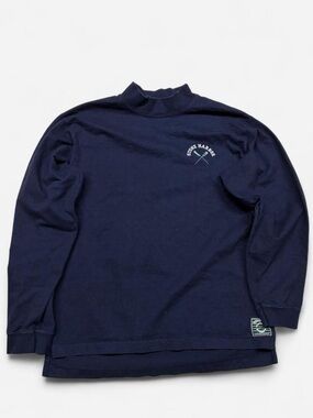 Vintage Navy Blue Stone Harbor Long Sleeve Turtleneck Mens Medium Breezin Up